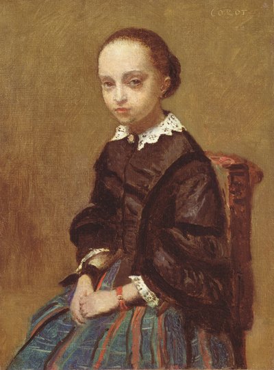 Portret dziewczynki, 1857-58 autorstwa Jean Baptiste Camille Corot