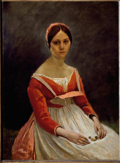 Portret dziewczynki (olej na płótnie) autorstwa Jean Baptiste Camille Corot