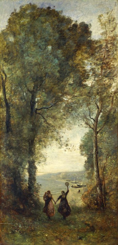 Wspomnienia z plaży w Neapolu autorstwa Jean-Baptiste-Camille Corot