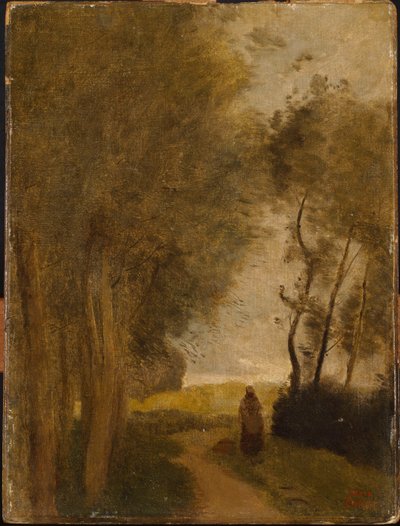 Droga na skraju lasu, ok. 1860-65 autorstwa Jean-Baptiste-Camille Corot
