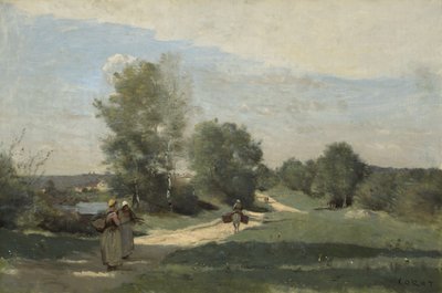 Droga nad wodą, ok. 1865?-70 autorstwa Jean Baptiste Camille Corot