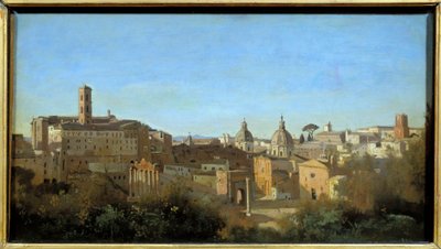 Rzym, forum widziane z Ogrodów Farnese. Obraz Camille Corot (1796-1875) autorstwa Jean Baptiste Camille Corot