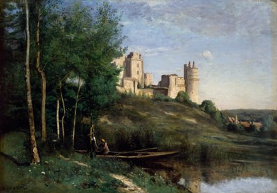 Ruiny zamku Château de Pierrefonds autorstwa Jean Baptiste Camille Corot