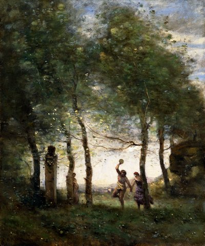 Mała Bacchanale, 1874 autorstwa Jean Baptiste Camille Corot