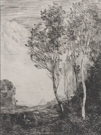 Pamiątka Włoch Pamiątka Włoch, 1866. autorstwa Jean Baptiste Camille Corot