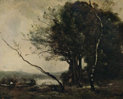 Wygięte drzewo, 1855-1860, c1915 autorstwa Jean Baptiste Camille Corot