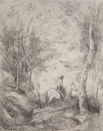 Wielki Kawaler w Lesie autorstwa Jean Baptiste Camille Corot