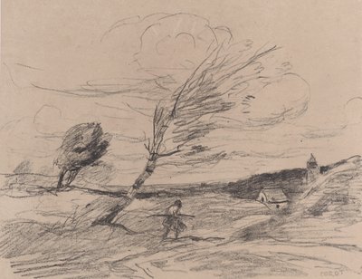 Podmuch wiatru Le Coup de Vent, 1871. autorstwa Jean Baptiste Camille Corot