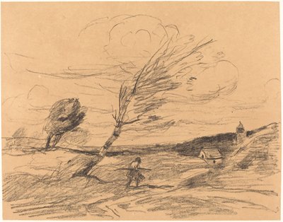 Podmuch wiatru Le Coup de vent, 1871. autorstwa Jean Baptiste Camille Corot