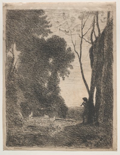 Mały Pasterz autorstwa Jean Baptiste Camille Corot