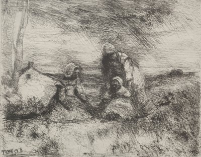 Siostrzyczka, nadruk oryginalny 1854, wydrukowany w 1921 r. autorstwa Jean Baptiste Camille Corot