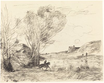 Jeździec w trzcinach autorstwa Jean Baptiste Camille Corot