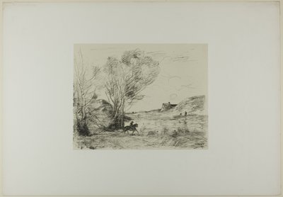 Jeździec w trzcinach autorstwa Jean Baptiste Camille Corot