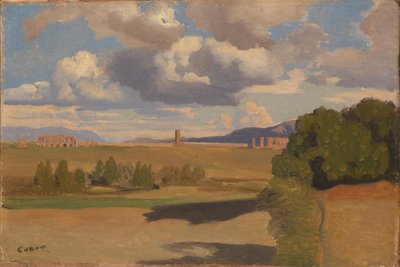 Kampania rzymska, z akweduktem Claudiana, ok. 1930 r. 1826 autorstwa Jean Baptiste Camille Corot