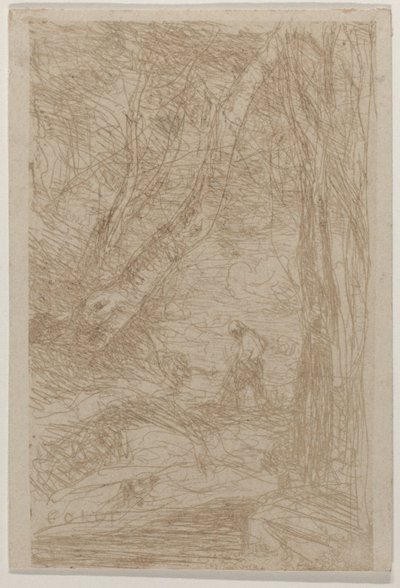 Drwal Rembrandta Le Bucheron de Rembrandt, maj 1853. autorstwa Jean Baptiste Camille Corot