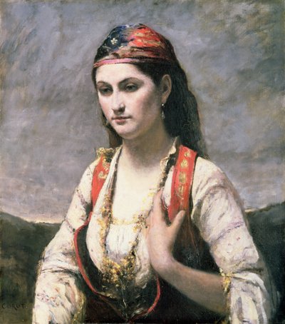 Młoda kobieta z Albano, 1872 autorstwa Jean Baptiste Camille Corot