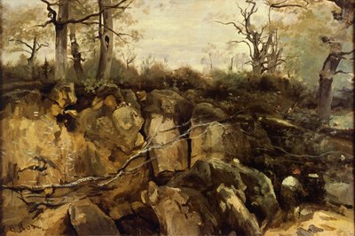 Skraj lasu Fontainebleau, Jean-Baptiste-Camille Corot (1796-1875). autorstwa Jean Baptiste Camille Corot