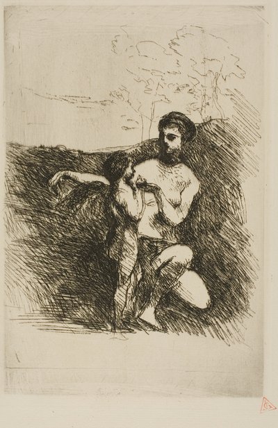 Wenus ścinająca skrzydła Kupidyna, druga płyta autorstwa Jean-Baptiste-Camille Corot