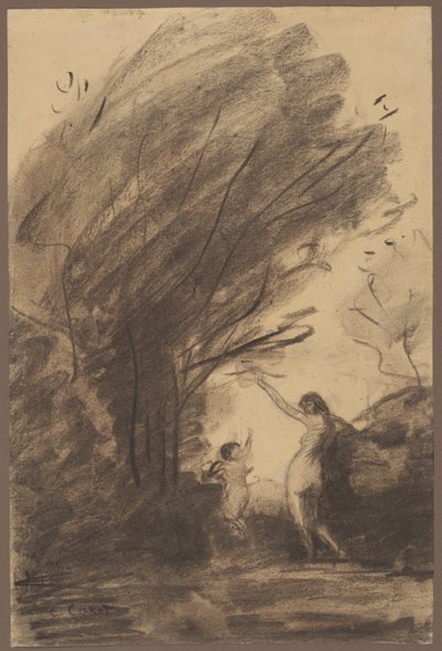 Kupidyn rozbrajający Wenus autorstwa Jean Baptiste Camille Corot