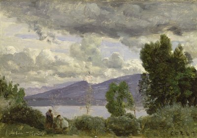 Widok na Chalet de Chenes, Bellvue, Genewa, 1857 autorstwa Jean Baptiste Camille Corot