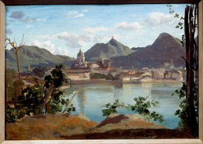 Widok na jezioro i miasto Come Obraz Camille Corot (1796-1875) 1834 Kolekcja prywatna autorstwa Jean Baptiste Camille Corot