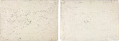 Widok Marino (prosto); Szkic do krajobrazu (verso) autorstwa Jean Baptiste Camille Corot