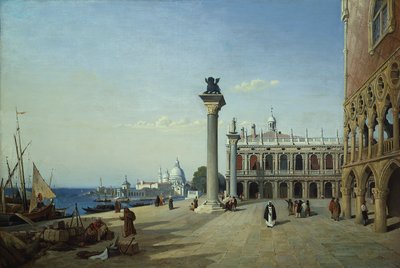 Widok na Wenecję: Piazzetta widziana z Riva degli Schiavoni autorstwa Jean Baptiste Camille Corot