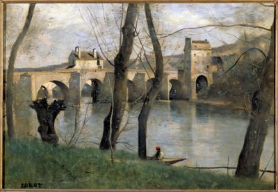 Widok na most Mantes Obraz Camille Corot (1796-1875) XIX w. Nd. 0,38x0,55 m Paryskie muzeum Luwru autorstwa Jean Baptiste Camille Corot