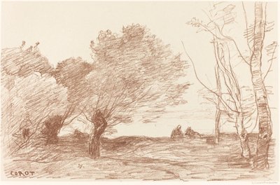 Wierzby i topole białe (Saules et peupliers blancs) autorstwa Jean Baptiste Camille Corot