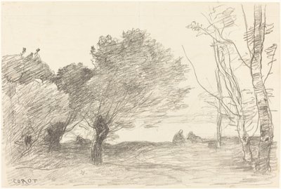 Wierzby i topole białe (Saules et peupliers blancs) autorstwa Jean Baptiste Camille Corot