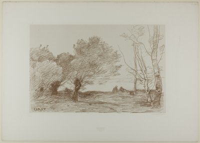 Wierzby i topole białe autorstwa Jean Baptiste Camille Corot