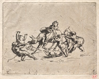 Bachanalia z dziećmi i osłem. autorstwa Jean Baptiste Carpeaux