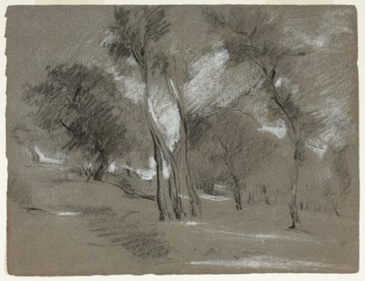 Krajobraz z drzewami autorstwa Jean Baptiste Carpeaux