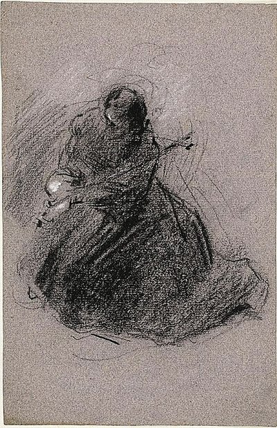 Święty Franciszek (recto); Dwie postacie (verso) autorstwa Jean Baptiste Carpeaux