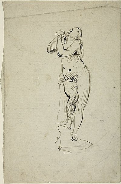 Stojąca kobieta z zaciśniętymi dłońmi autorstwa Jean Baptiste Carpeaux