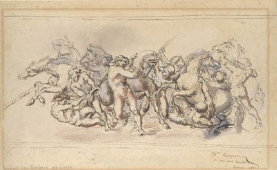 Start Wyścigu Koni Barberi, Rzym, 1860. autorstwa Jean Baptiste Carpeaux