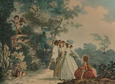 „Les Trois Soeurs Au Parc De Saint-Cloud”, Trzy siostry w Parc Saint-Cloud, c1790, 1913 autorstwa Jean-Baptiste Chapuy