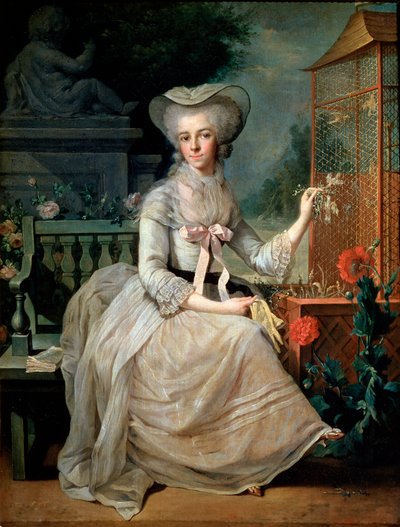 Młoda dama w klatce, 1784 autorstwa Jean Baptiste Charpentier the Elder