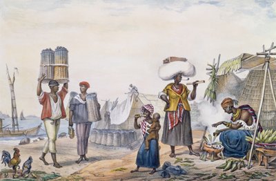 Negros vendendo carvão e milho, de 