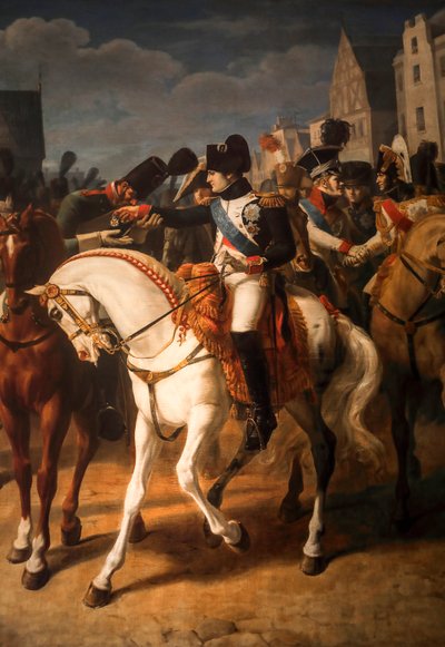 Napoleon wręcza krzyż Legii Honorowej żołnierzowi rosyjskiemu w Tylży 1808 (olej na płótnie) autorstwa Jean Baptiste Debret