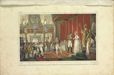 Małżeństwo Amelii z Leuchtenbergu i cesarza Piotra I z Brazylii, 1829 autorstwa Jean Baptiste Debret