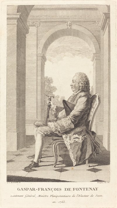 Gaspar-Francois de Fontenay autorstwa Jean Baptiste Delafosse, after Louis de Carrogis, called Carmontelle