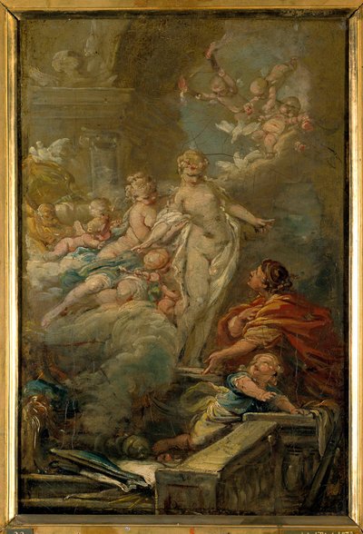 Szkic Pigmalion i Galatee autorstwa Jean Baptiste Deshays (1729-1765) XVIII-wieczne Słońce. 0,49 x 0,33 m. Wycieczki po Muzeum Sztuk Pięknych autorstwa Jean Baptiste Deshays