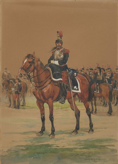 Kirasjer francuski, 1872. autorstwa Jean-Baptiste Edouard Detaille