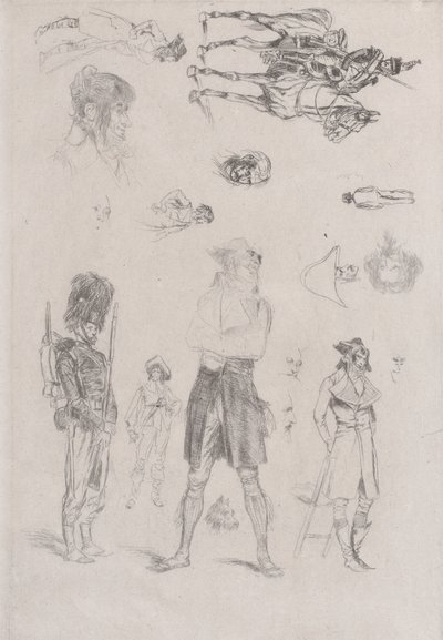 Arkusz szkiców Arkusz szkiców, 1868. autorstwa Jean Baptiste Edouard Detaille