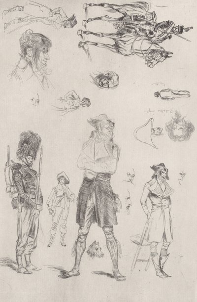 Arkusz szkiców Arkusz szkiców, 1868. autorstwa Jean Baptiste Edouard Detaille