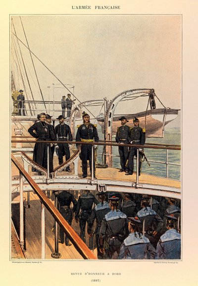 Typy i mundury francuskiego Armee kapitana Julesa Richarda, zilustrowane przez Edouarda Detaille (1848-1912): Marine: Revue d