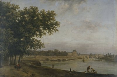 Tuileries i Pont Royal widziane z Cours-la-Reine, 1783 (olej na płótnie) autorstwa Jean Baptiste Genillion