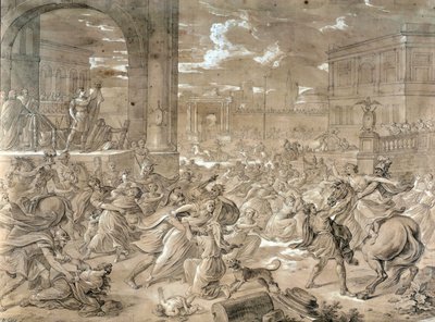 Porwanie Sabinek (olej na płótnie) autorstwa Jean Baptiste Giry