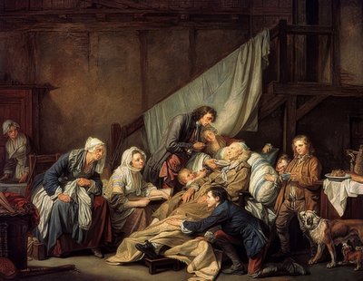 Owoce dobrego wychowania (Paralityk). 1763 autorstwa Jean Baptiste Greuze